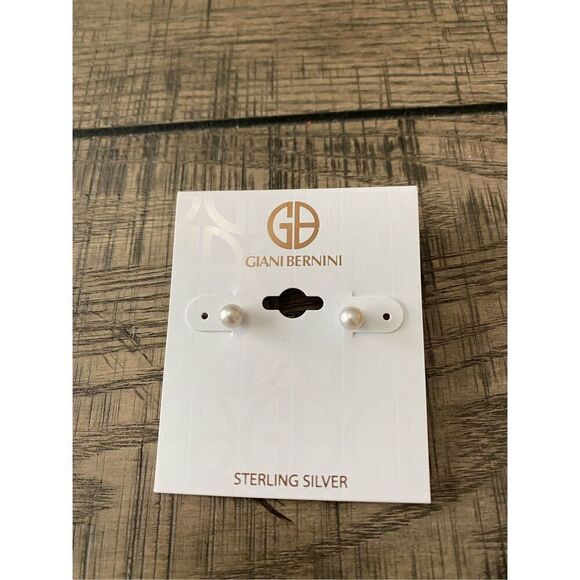 Giani Bernini sterling silver pearl earrings - Picture 1 of 3
